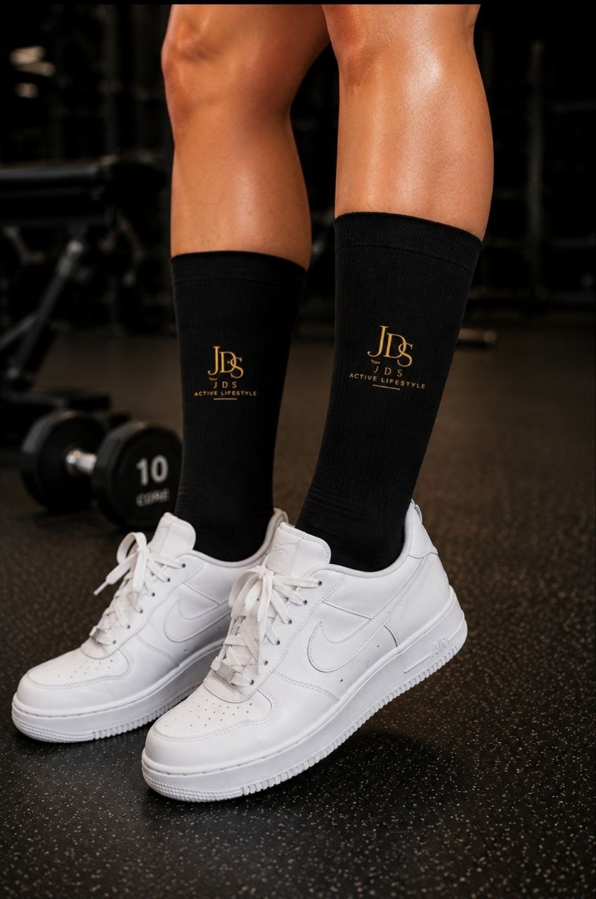 JDS Signerade Dämpade Crew-sockor – Svart och Guld