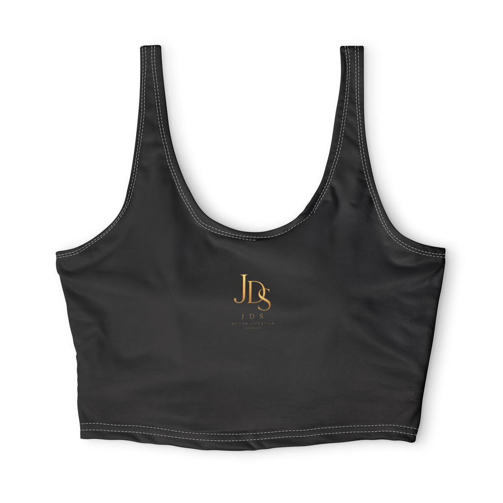 JDS Activewear Women's Sports Bra – Black Performance Crop Top